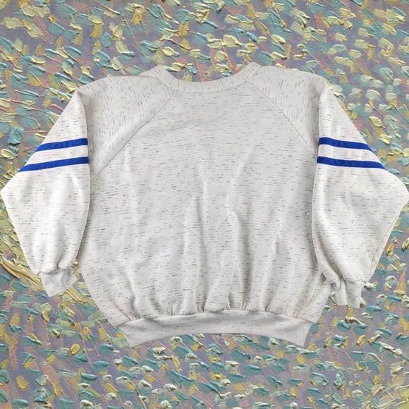 Vintage 90s Model T Blue Striped Las Vegas Heather Grey Cardigan Unisex - Picture 2 of 5
